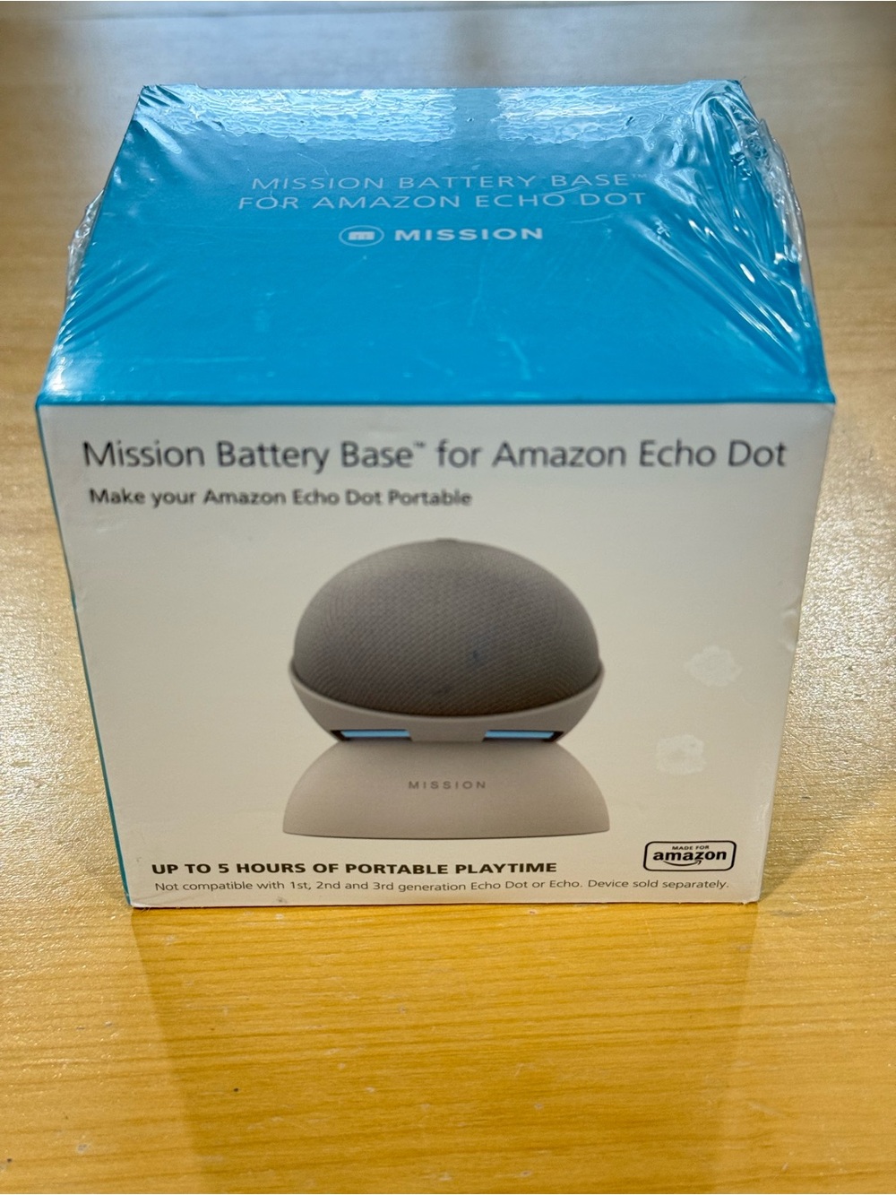Mission Battery Base For Amazon Echo Dot 4th & 5th Gen Compatible New Sealed.